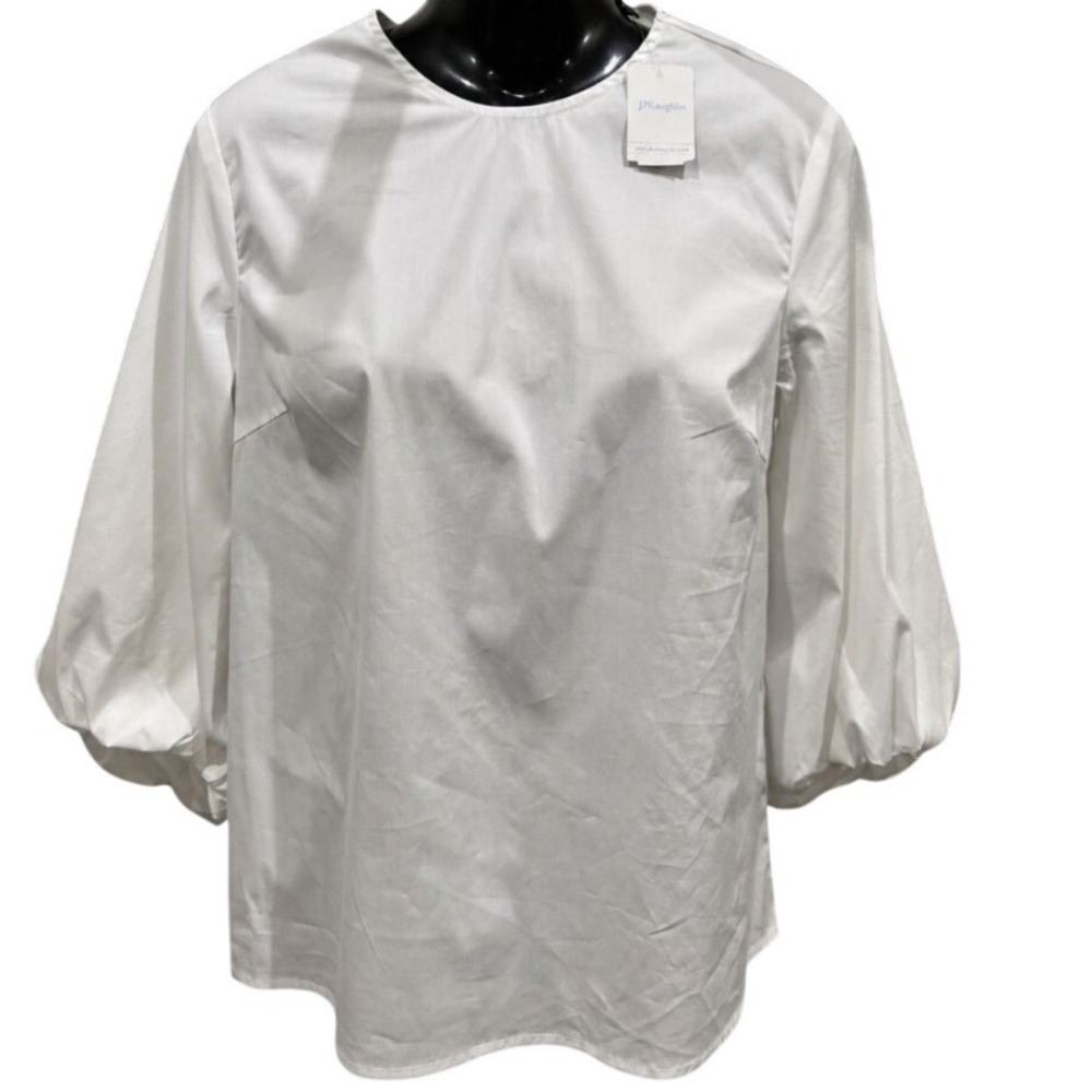 NWT J. Mclaughlin Top White Porto Blouse XS $158